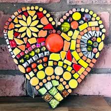 Garden Decor Heart Shaped Mosaic Heart