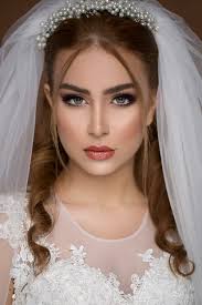 blond model in wedding dress and bridal