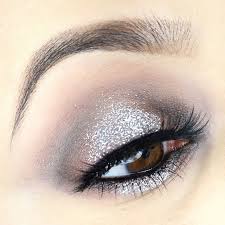 makeup tutorial silver glitter halo eye