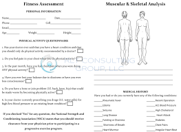 Fitness Assessment Form For Women Front By Rlt Consulting Group