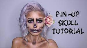 pin up skull makeup hair tutorial