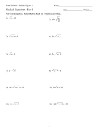 7 6 Practice Solving Radical Equations