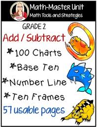 Math Stations Add Subtract Base Ten Hundred Chart Number Line Ten Frame