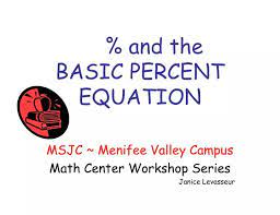 Ppt And The Basic Percent Equation