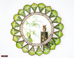 Green Hanging Mirror Home Wall Fleur De