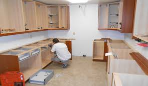 Install Kitchen Wall And Base Cabinets