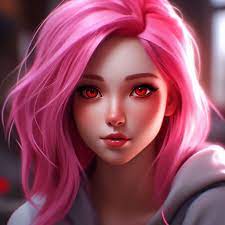 Девушка с розовыми волосами и с …» — создано в Шедевруме