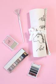 unicorn makeup brush roll with cricut