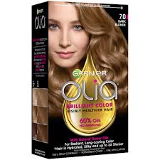Prefer a lighter blonde hue? Garnier Olia Oil Powered Permanent Hair Color 7 0 Dark Blonde Hair Dye Shop Hair Color At H E B