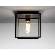 Astro Lighting 1354001 Box Single Light Exterior Porch Ceiling Light In Black Finish With Clear Glass Panels Castlegate Lights