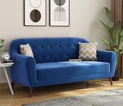 Buy Sibert 3 Seater Fabric Sofa Indigo