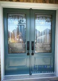 Decorative Glass Steel Entry Door