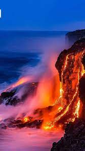 lavafall fantasy paysage volcano hd