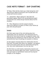 Case Notes Template Case Note Format Dap Charting