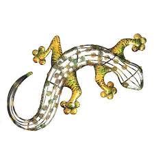 Large Enamelled Gecko Wall Art