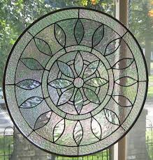 Large Round Iridized Stained Glass