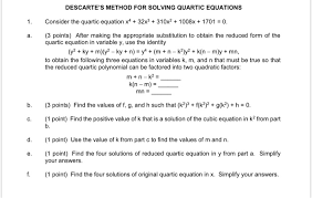 solving quartic equations1 chegg