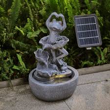 Lily Pad Garden Lighted Water Fountain