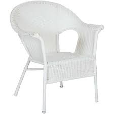 Resin Wicker Arm Chair In White Cw