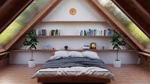 attic bedroom a frame 3d turbosquid