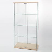 4 tier shelf glass door cabinet in