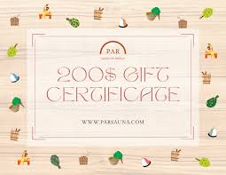 sauna gift certificate 200 par