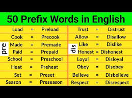 50 prefix words prefix words in