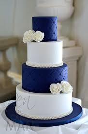 Three tier blue and white square tiffany box cake made to look like three gift boxes, one on top of the other. Stunning White And Royal Blue Wedding Cake Idea Wedding Cakes Blue Cake Wedding Cakes