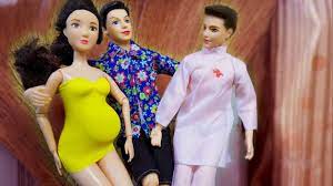 Búp Bê Bụng Bầu mang thai sinh em bé khám Bác Sĩ , Búp Bê Barbie Có Bầu đẻ  con - YouTube