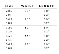 Size Chart Emulate Clothing