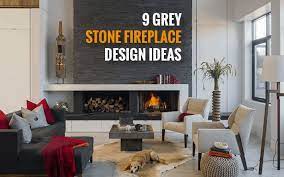 9 Grey Stone Fireplace Design Ideas
