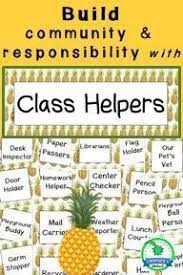 Class Helper Job Chart For Pineapple Classroom Decor Theme