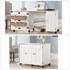 white sewing machine craft table drop