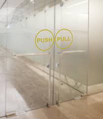 Pull Push Door Stickers Window