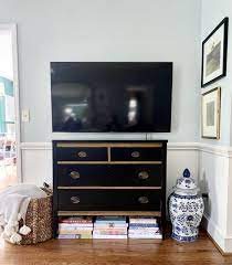 styling our too small tv stand emily
