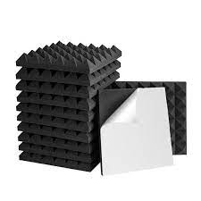 Wellco 1 Ft X 1 Ft X 3 In Sound Absorbing Panels With Double Side Adhesive For Recording Studio 12 Pack