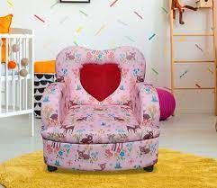 mickey pink kids 1 seater fabric sofa