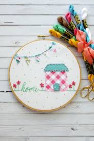 sweet home embroidery hoop art