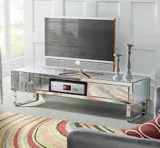 Mirrored Tv Stand Glass Cabinet
