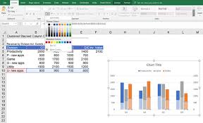 excel cered column and stacked