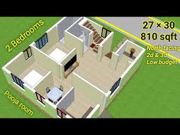 North Facing House Plan For 2bhk