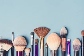makeup brushes stock photo