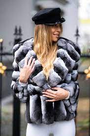 Genuine Chinchilla Fur Coat Women