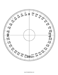 Protractor 360 Degrees Printable Ruler