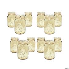 Bulk Gold Mercury Mason Jars 36 Pc