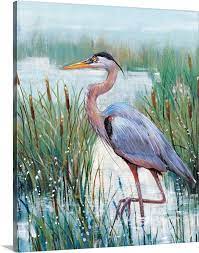 Marsh Heron Ii Wall Art Canvas Prints
