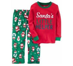 Details About Carters Toddler Boy Girl 2pc Santas Little Helper Christmas Pajama Set 2t
