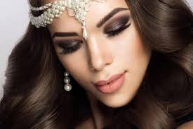 beautiful bride with wedding makeup and