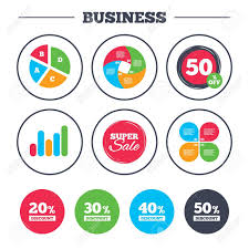 Business Pie Chart Growth Graph Sale Discount Icons Special