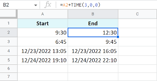 calculating time in google sheets